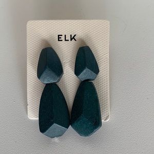 Elk the Label dark turquoise earrings